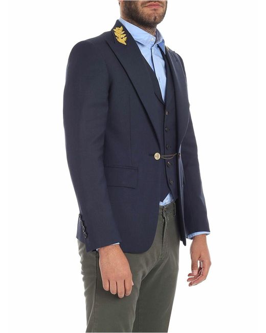 Vivienne Westwood Blue Pure Virgin Wool Jacket for men