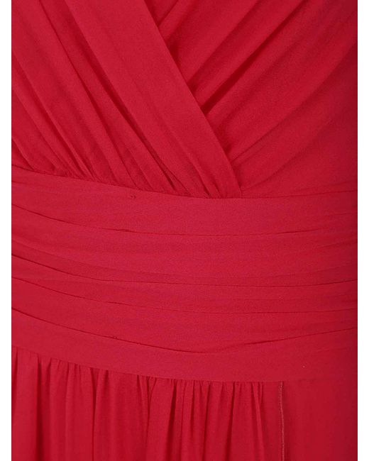 Alberta Ferretti Red Long Sleeve Elegant Dress