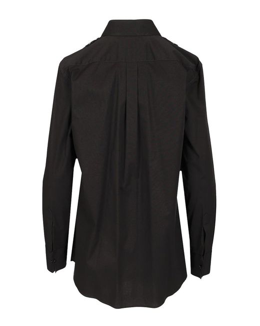 Dolce & Gabbana Black Cotton Poplin Shirt