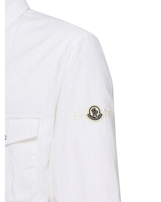 Moncler White Shirts Outer: Cotton for men