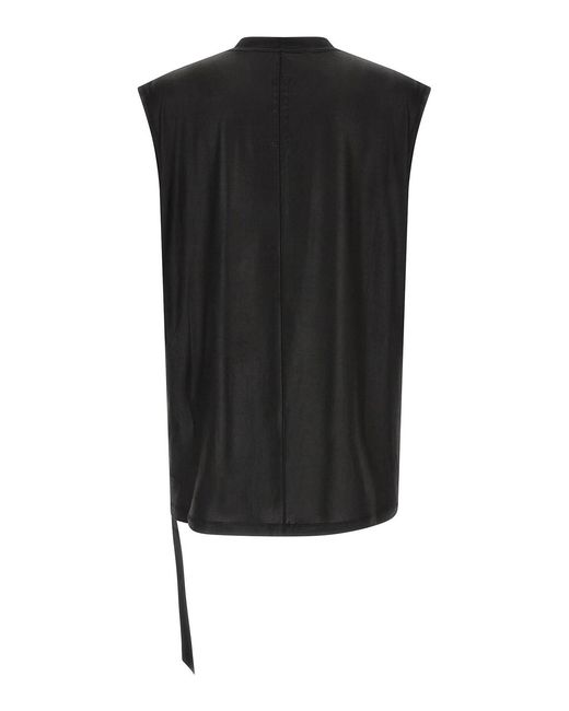Rick Owens Black Oversized Sleeveless T-Shirt for men