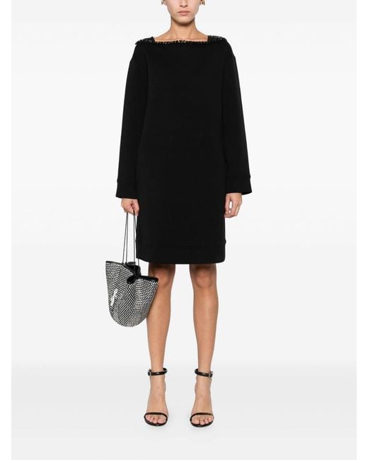 Emporio Armani Black Cotton Blend Short Dress