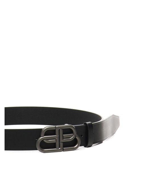 Balenciaga Black Wide Belt Bb for men