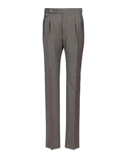 Tagliatore Gray Prince Of Wales Trousers for men
