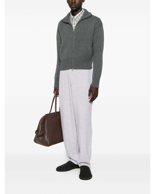 Extreme Cashmere Gray Cashmere Zipped Cardigan