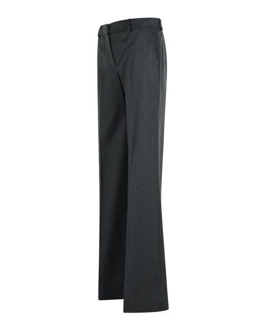 Stella McCartney Blue Flare Wool Pants Cenere