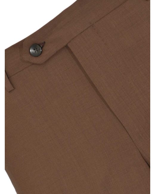 Paolo Tonali Brown 130S Virgin Wool Trousers for men