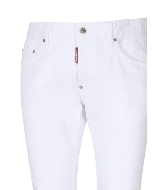 DSquared² White Skater Slim Jeans for men