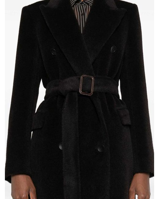 Tagliatore Black Wool Double-Breasted Coat