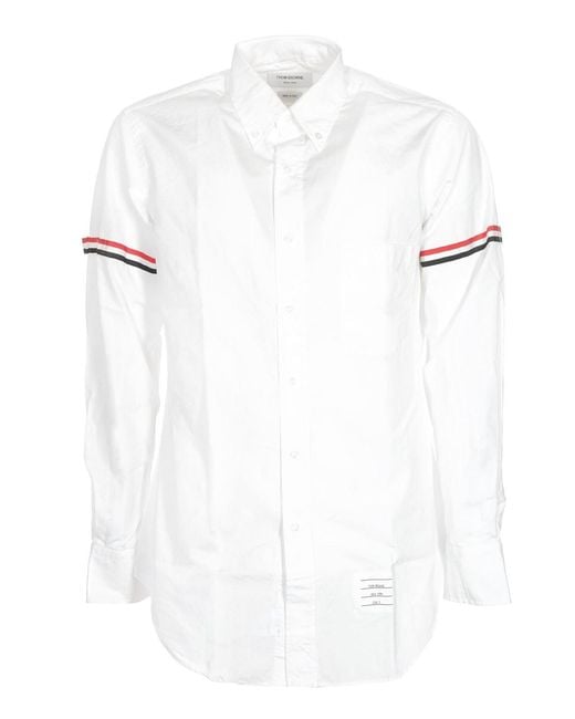 Thom Browne White Classic Button Down Shirt for men