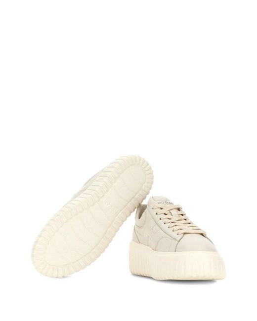 Hogan Natural H-Stripes Leather Sneakers