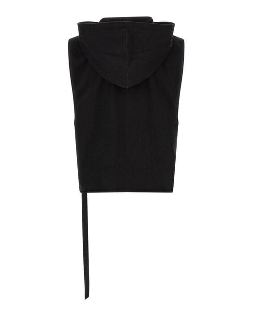 Rick Owens Black Hooded Tunic Top for men