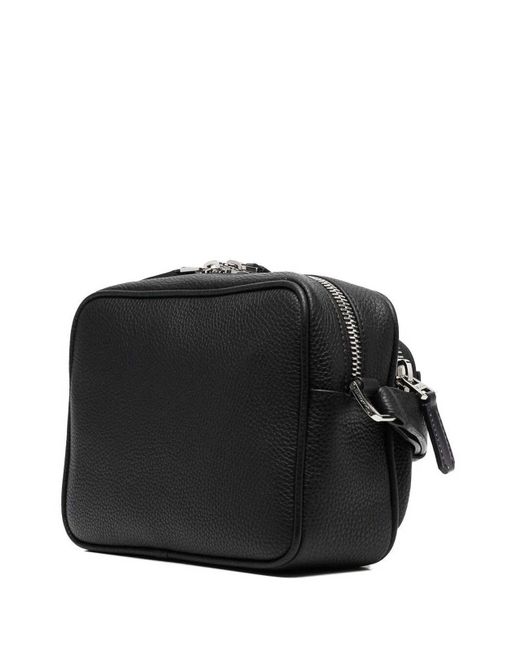 Santoni Black Entry Level Crossbody Bag for men