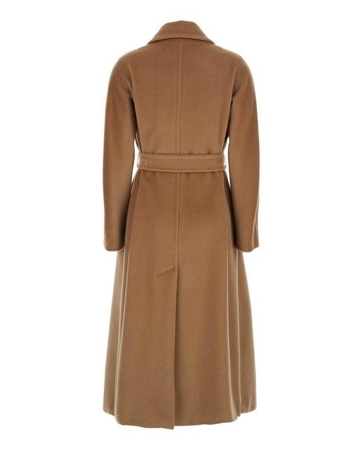 Max Mara Brown Coat Wool With Spread Collar