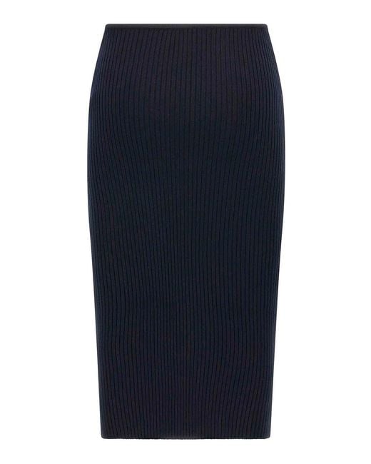 Courreges Blue Loop Rib Knit Skirt