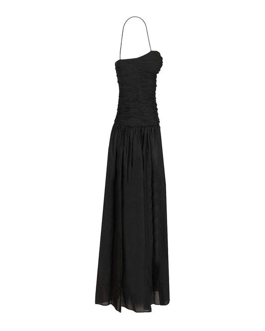 Matteau Black Gathered Drop Waist Dress