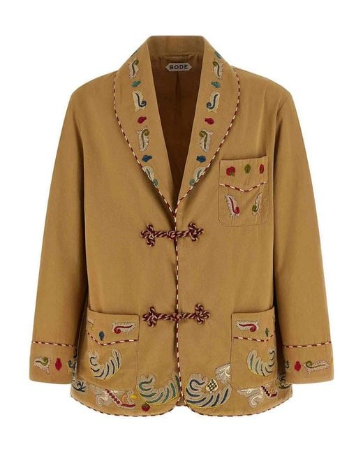 Bode Brown Feather Runner Smoking Blazer for men