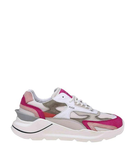 Date Pink Leather Sneakers
