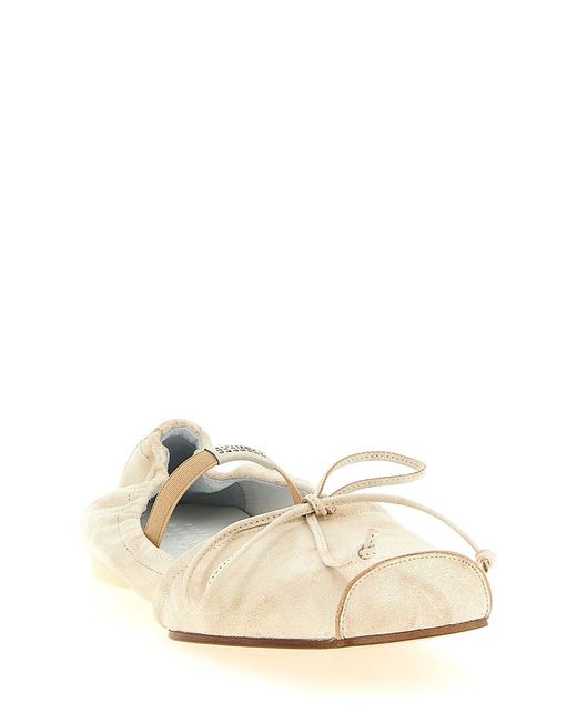 MM6 by Maison Margiela Natural Square Toe Ballet Flats