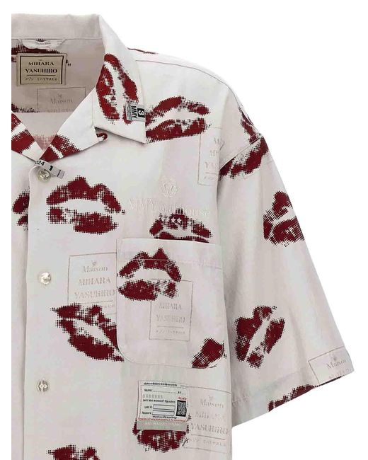 Maison Mihara Yasuhiro Pink Lips All-over Shirt for men