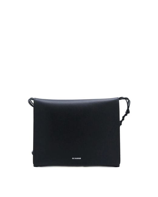 Jil Sander Black Tangle Flat Medium Bag for men