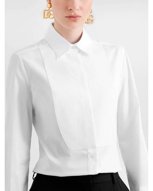 Dolce & Gabbana White Tuxedo Shirt