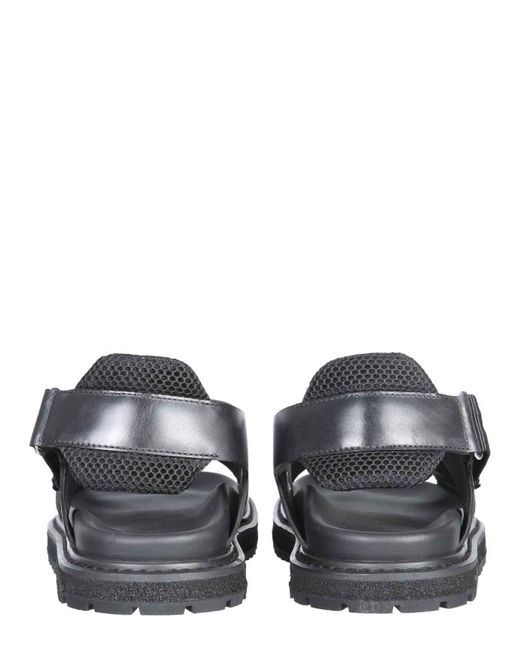 Premiata Black Leather Sandals for men