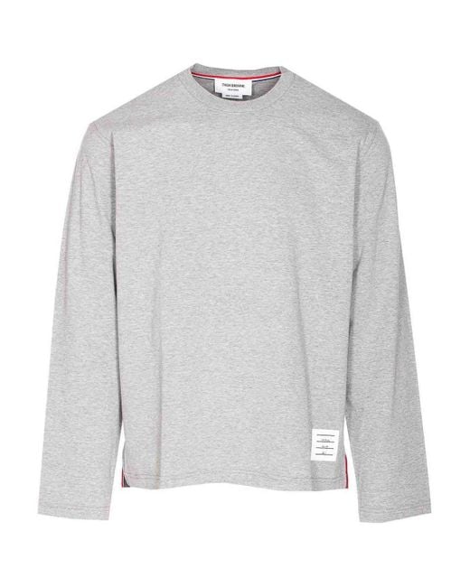 Thom Browne Gray Rey Oversized Long Sleeves Top for men