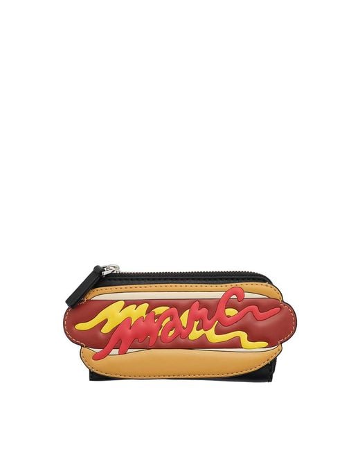 Marc Jacobs White The Top Zip Wallet Hot Dog