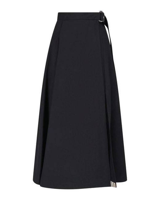 Burberry Blue Wool Maxi Skirt