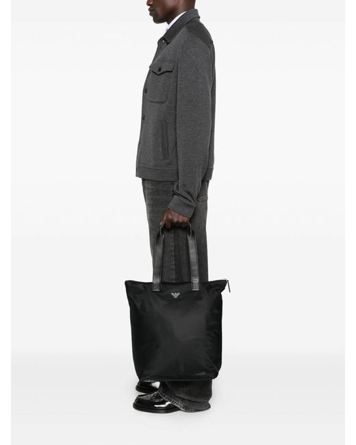 Emporio Armani Black Nylon Tote Bag for men