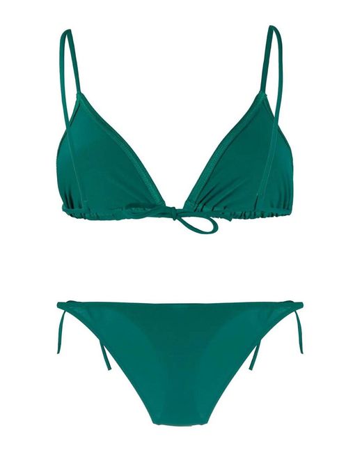 Eres Green Tie-fastened Triangle Bikini Set