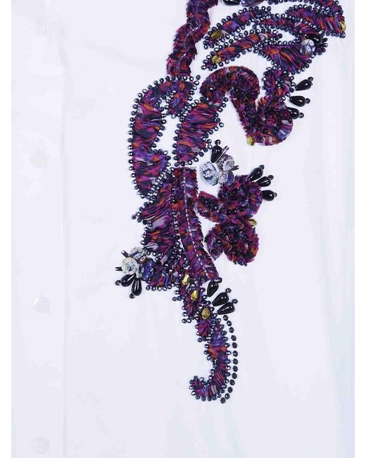 Dries Van Noten Blue Casia Embroidery Shirt