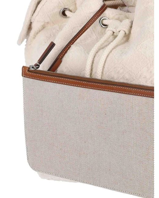 Tory Burch White T Monogram Bucket Bag