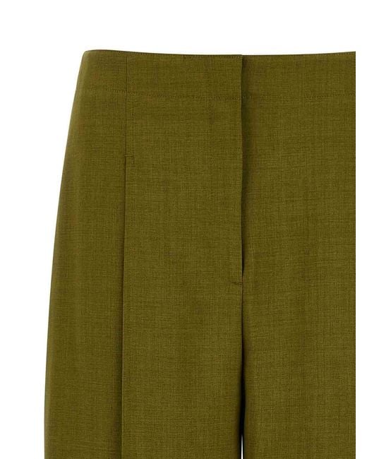 Theory Green Deep Pleat Pants