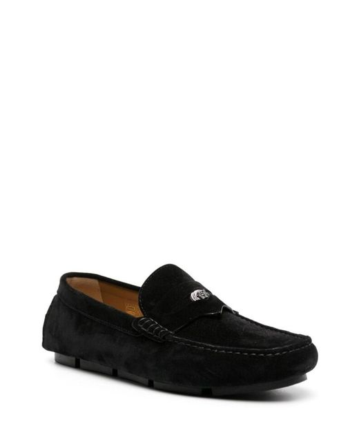 Versace Black Interlocking G Logo Loafers for men
