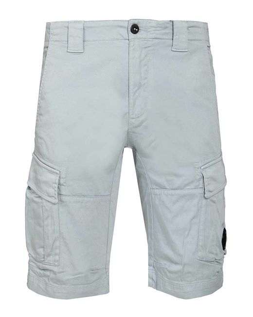 C P Company Blue Short Cargo Pants for men
