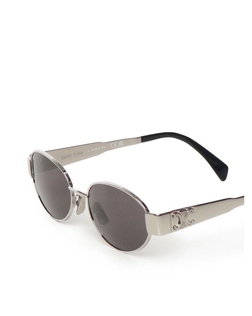 Triomphe Metal 01 Sunglasses in Metal - Silver / Smoke main image 0