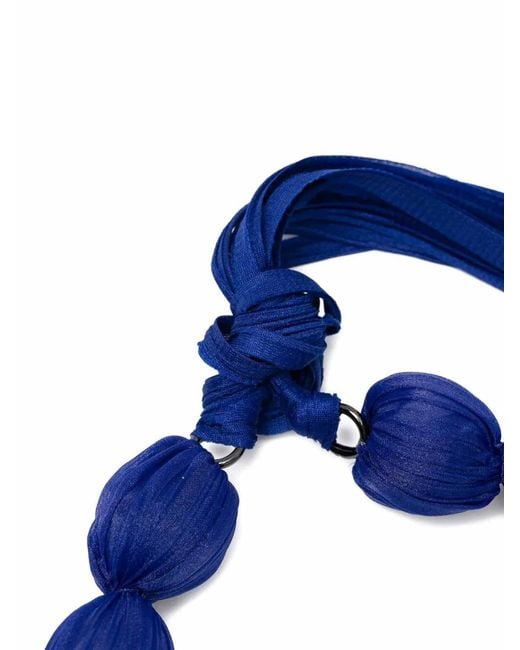 Pleats Please Issey Miyake Blue Shibori Necklace