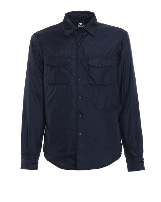 Aspesi Blue Padded Lightly Padded Nylon Shirt Jacket for men
