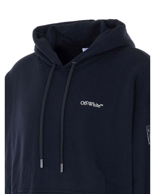 Off-White c/o Virgil Abloh Blue Laundry Metal Arrow Skate Hoodie for men