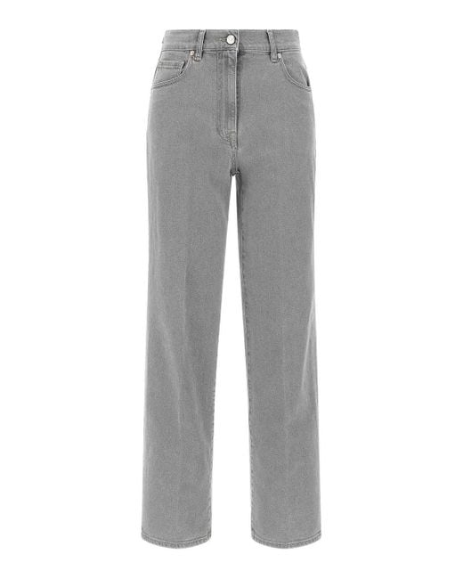 Peserico Gray Stretch Jeans