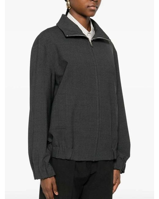 P.A.R.O.S.H. Black Wool Bomber Jacket