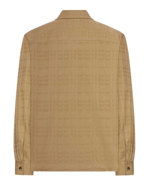 Burberry Natural Check Cotton Zip-Up Shirt for men