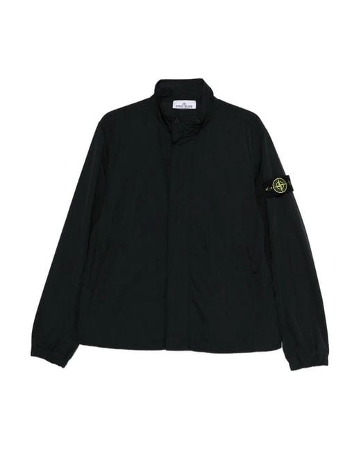 Stone Island Black High Neck Jacket for men