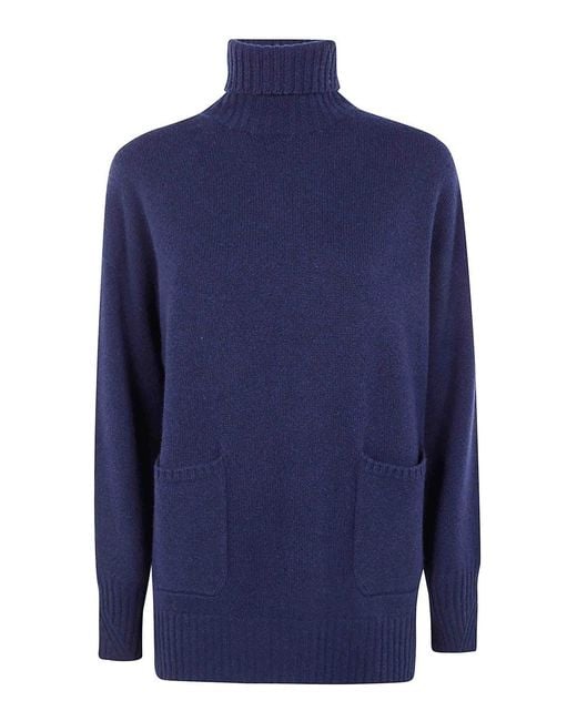 Drumohr Blue Long Sleeve Turtle Neck