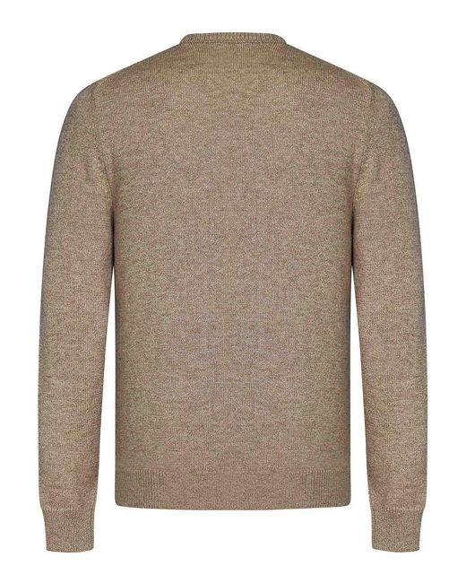 Malo Brown Cashmere Knit Crewneck Sweater for men