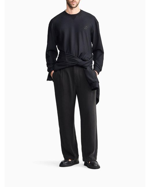 Giorgio Armani Blue Technical Waffle Sweatshirt for men