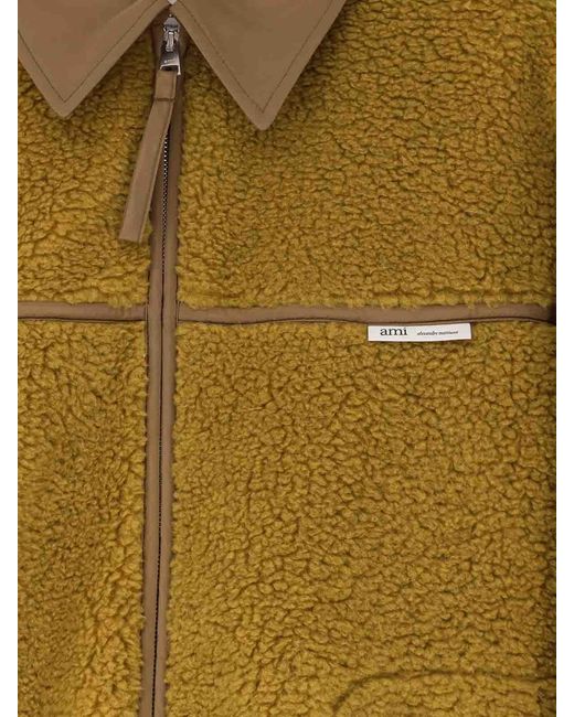AMI Green Faux Fur Jacket for men