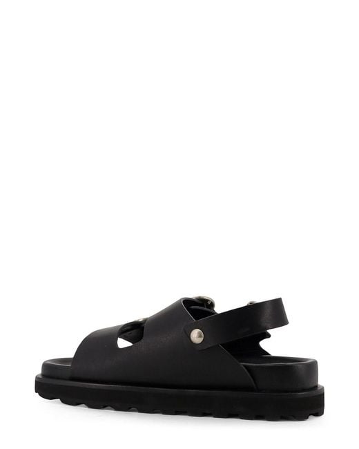 Jil Sander Black Leather Sandals for men
